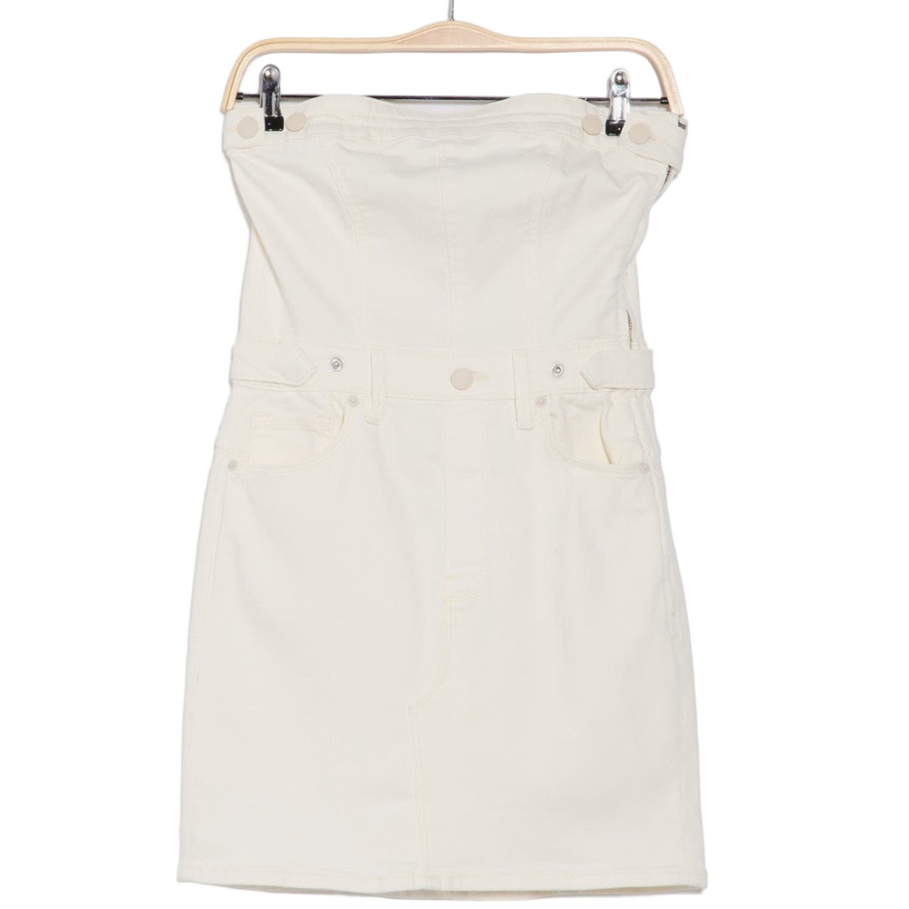 Good American Cloud White Fit For Success Strapless Denim Minidress -Sz Lrg, NWT